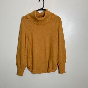 Tahari mustard cowl neck sweater